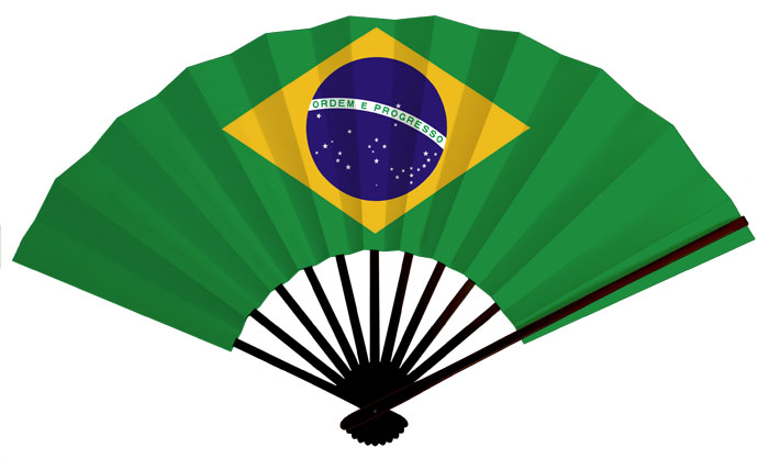 ブラジル国旗扇子     