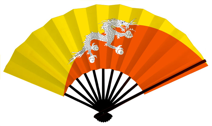 ブータン国旗扇子