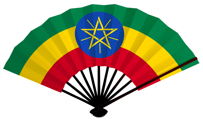 オーダー扇子オリジナル扇子 エチオピア国旗扇子