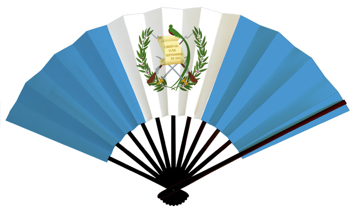 オリジナル、オーダー扇子 グアテマラ国旗扇子