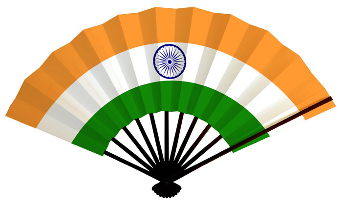 インド国旗扇子
