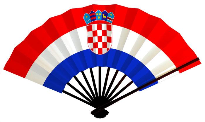 オリジナル クロアチア国旗扇子