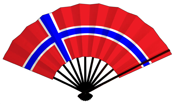 ノルウエー国旗扇子