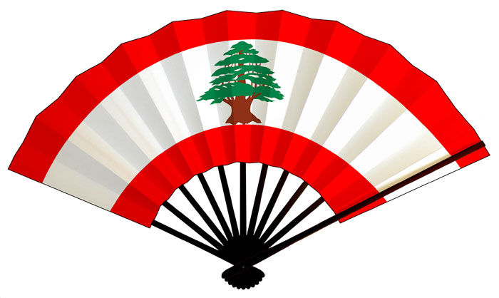 レバノン国旗扇子