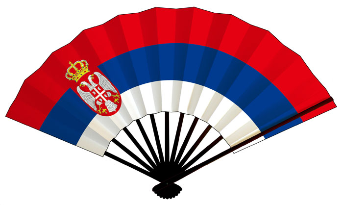 セルビア国旗扇子