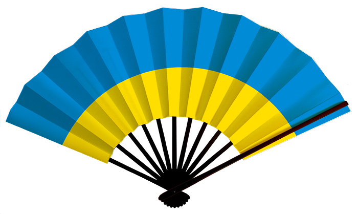 オーダー扇子オリジナル扇子 ウクライナ国旗扇子